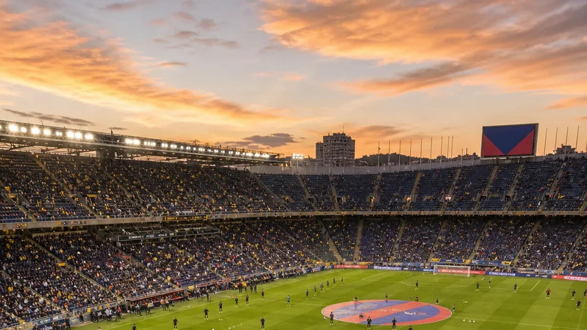 Ottelupäivä espanjalaisella jalkapallostadionilla